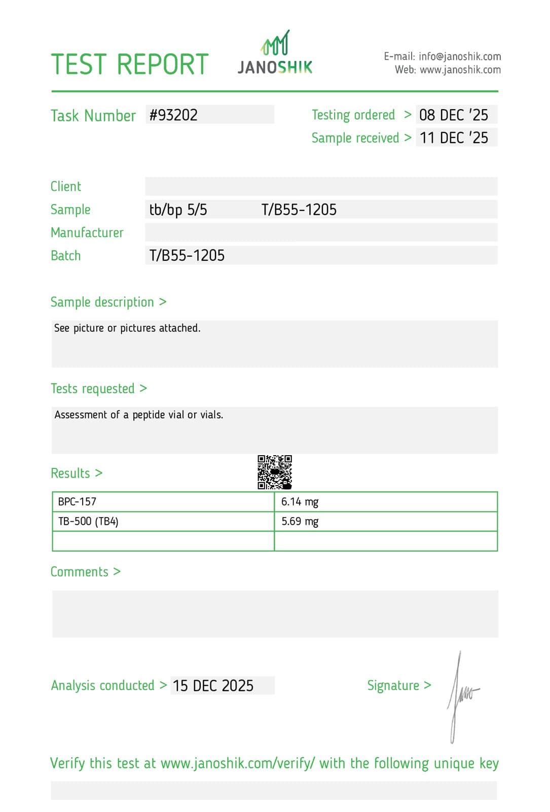 Certificate of Analysis 01