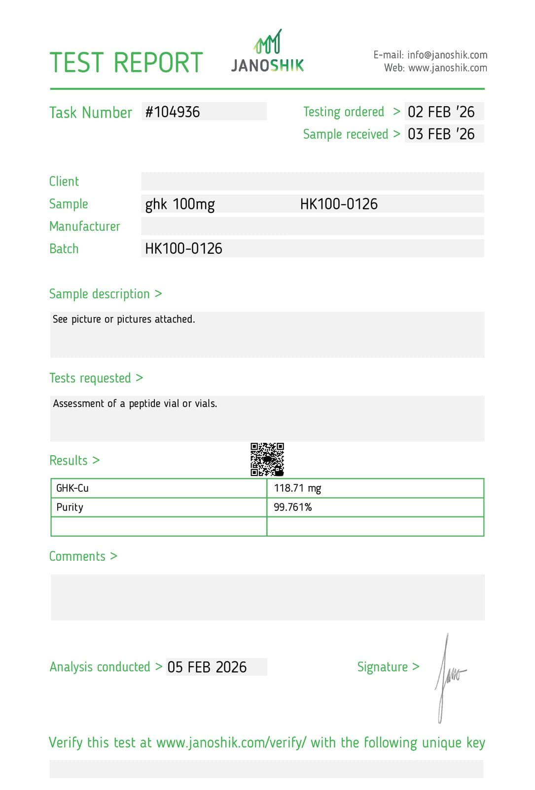 Certificate of Analysis 05