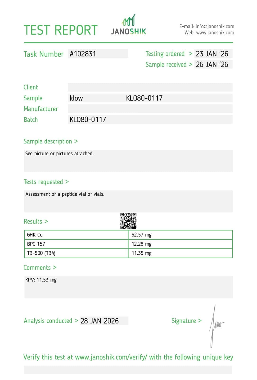 Certificate of Analysis 06