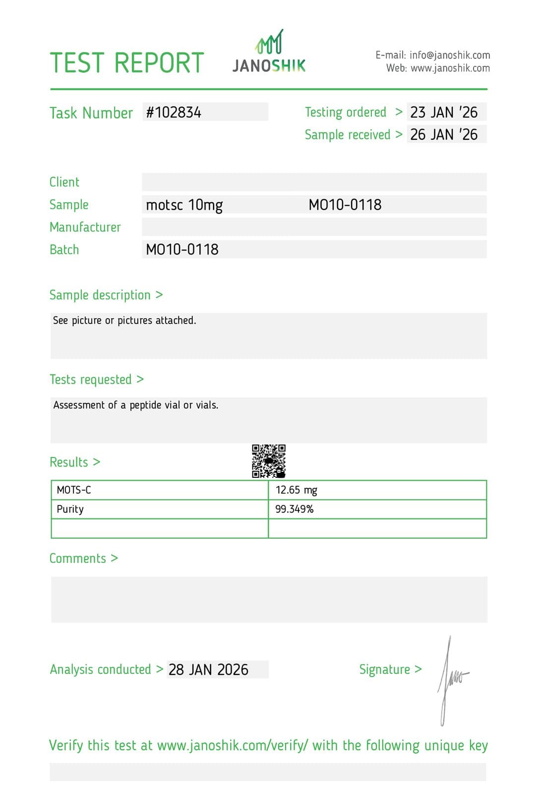 Certificate of Analysis 07